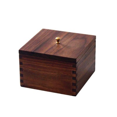 High quality Handmade wooden PU leather gift box packaging With a shake handshandle